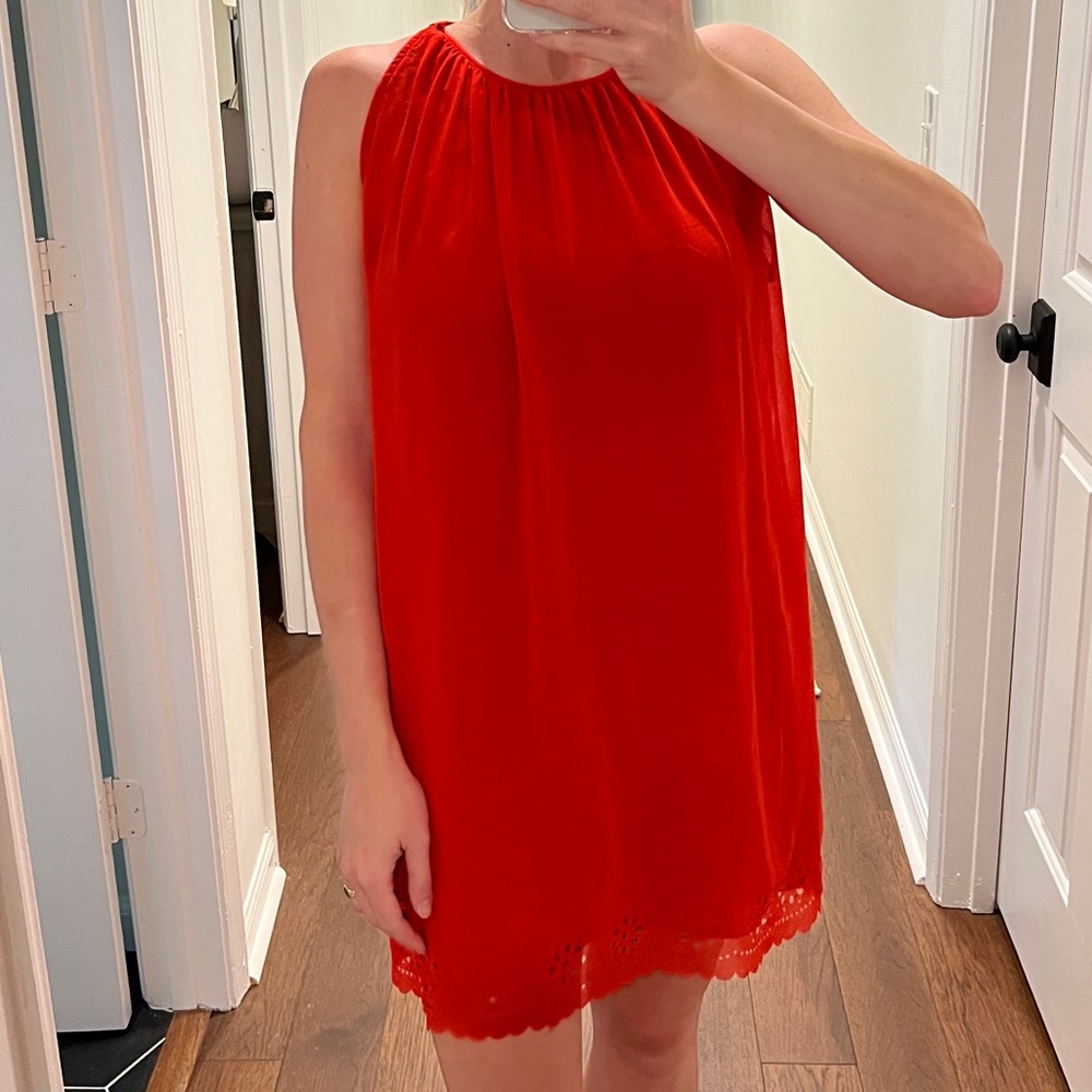 Boutique Laser Cut-Out Ruffle Dress